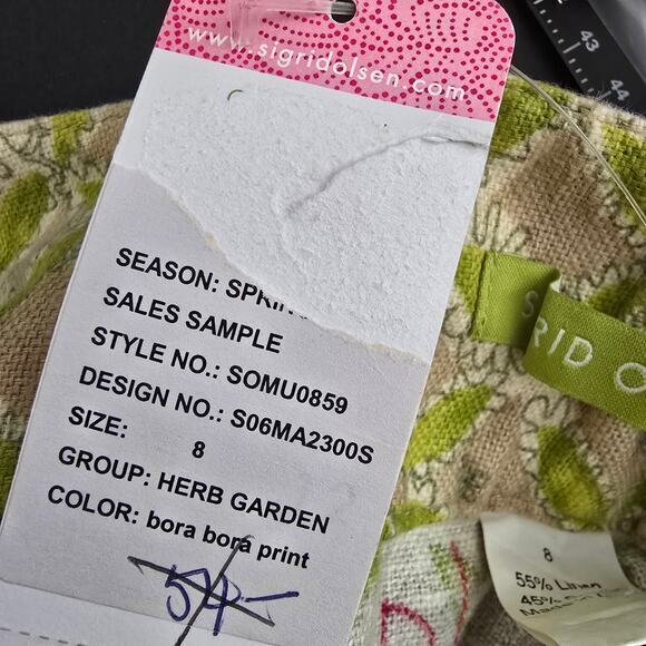 NEW Sigrid Olsen Women's Linen Blend Drawstring Waist Capri Pants Green Size 8‎ - Picture 7 of 13